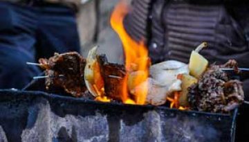 cooking food outdoors